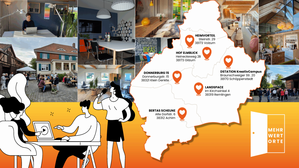 Karte der MehrWertOrte, die ihre Türen öffnen