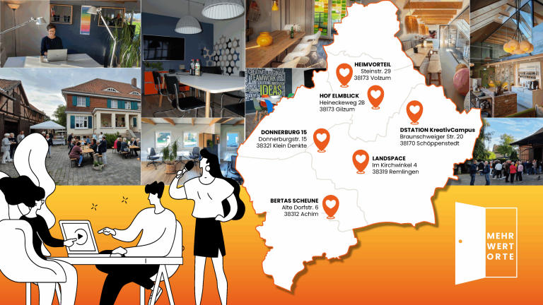 Karte der MehrWertOrte, die ihre Türen öffnen